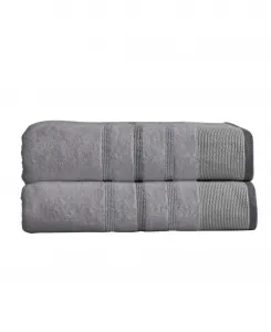 Роскошный хлопковый декоративный банный комплект из 2 предметов, 43 x 30 x 9 см (173 x 89 x 0,1 см) Linery & Co, светло-серый/средне-серый /темно-серый