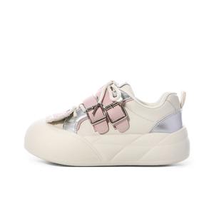 PIPI PURPLE Низкие женские скейтерские кеды Beige Pink Silver P, цвет Beige Pink Silver P