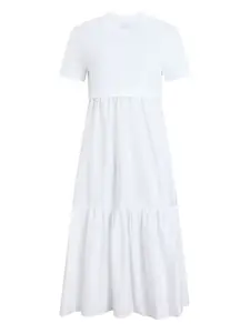 Платье миди с короткими рукавами Patou, белый
