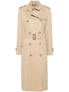 Двубортный тренч Burberry, нейтральный цвет
