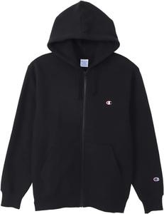 Мужская толстовка Champion C3-W106Z с длинными рукавами, вышитым логотипом и застежкой-молнией, черный