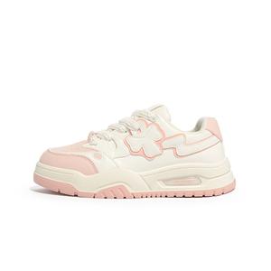 RENBEN Скользоустойчивые, износостойкие, легкие женские лоу-топ скейтборд-кроссовки розово-белые, цвет Pink White