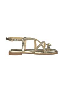Сандалии с Т-образной застежкой PLANA DE CON PUNTERA CUADRADA Y CIERRE CON HEBILLA Alma Blue, золотой