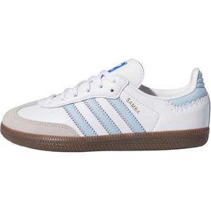 Adidas Originals Кроссовки для скейтбординга SAMBA OG Abrasion Resistant Low top детские бело-синие для детей 3-7 лет