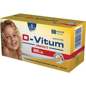 D-Vitum Витамин D 800 МЕ, Добавка , 90 откручивающихся капсул Oleofarm