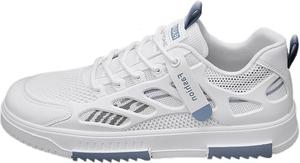 Мужские повседневные кожаные низкие кроссовки, легкие и дышащие ботинки для женщин, удобная обувь для ходьбы, повседневные кружевные теннисные кроссовки Generic, синий