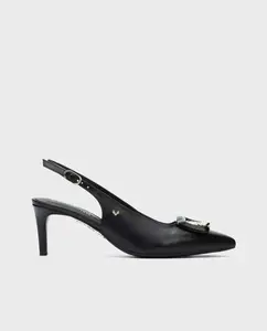 Женские кожаные туфли-лодочки с пряжкой Martinelli, черный