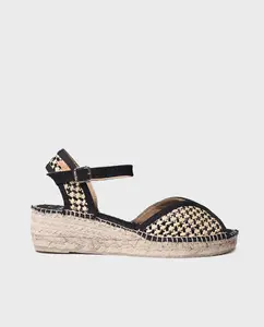 Женские эспадрильи на танкетке из рафии с пряжкой Toni Pons, черный