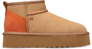 Женские ботильоны mykos Ellie из замши на платформе (4 см) с тянущейся посадкой - водо- и пятностойкие - с подкладкой из искусственного меха - стильные и уютные для путешествий и повседневной носки, Tan/Rust