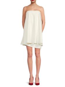 Мини-платье-бандо Melina с драпировкой Halston, цвет Chalk