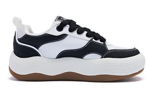 Кроссовки для скейтборда женские низкие  белый черный Qiaodan