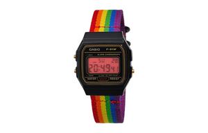 CASIO Мужские часы Retrofit Series с кварцевым механизмом и нейлоновым ремешком, черный циферблат