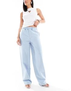 Джинсы Miss Selfridge прямого кроя с эластичной резинкой на талии, выбеленные