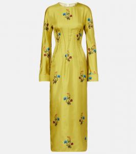 Шелковое цветочное миди-платье Marni, Citronelle