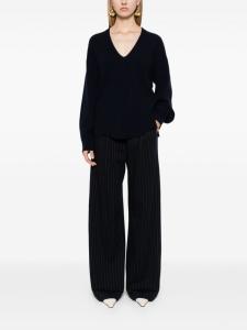 TWINSET джемпер в рубчик с V-образным вырезом, синий