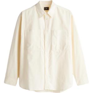 H&M Мужская рубашка светло-бежевого цвета с лацканами, средней толщины, другие цвета