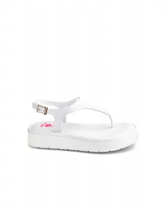 Босоножки для девочек из переработанных материалов с пряжкой Pablosky, белый