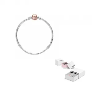 Pandora Браслет Moments Snake Chain с застежкой Rose