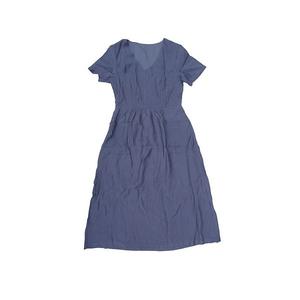 Женское льняное платье летнее с коротким рукавом и v-образным вырезом в стиле бохо Inspire Chic, Dusty Blue