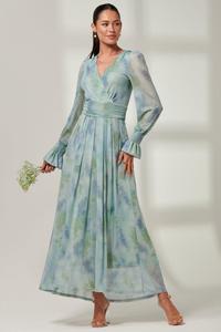 Сетчатое платье макси с принтом Tie Dye Jolie Moi, зеленый