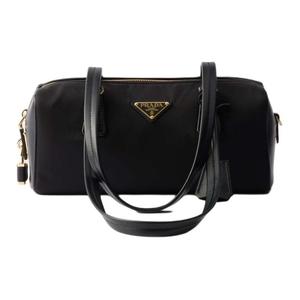 PRADA Сумка через плечо Re Nylon Recycled Nylon With Leather, средняя, женская, черная