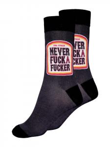 Носки King Kerosin Never F*ck a F*cker темно-серого цвета