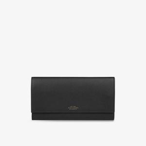 Дорожный кошелек marshall panama из зернистой кожи Smythson, черный