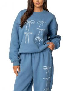 Толстовка Bow Bliss оверсайз Edikted, синий