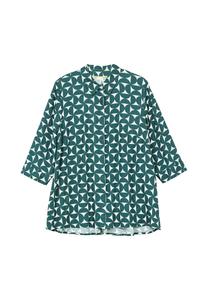 Принтованная блузка струящегося А-силуэта Sheego, цвет Tiefgr_n Gemustert