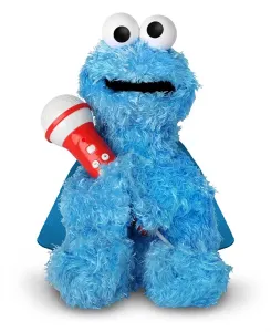 Мягкий игрушечный рюкзак для караоке с микрофоном, динамиком, звуковыми эффектами песен, печеньем-монстром из «Улицы Сезам» Singing Machine, blue