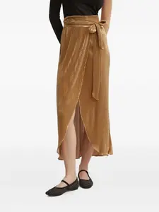 Юбка миди с запахом и складками NEVER FULLY DRESSED, коричневый