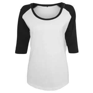 Футболка Build Your Brand 3/4 Contrast Raglan 3/4 sleeve, белый
