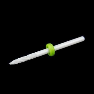 Керамический фрез для кутикулы маленькое пламя c 3/32" - насыщенный зеленый, AllePaznokcie