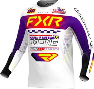 Детская мотокроссовая майка FXR podium, White/Purple