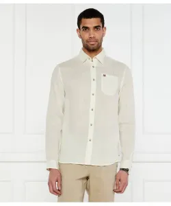 Льняная рубашка Regular fit Napapijri, белый