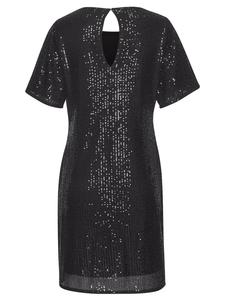 LASCANA Платье с пайетками, черное