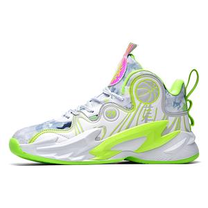 BIANSULONG Баскетбольные кроссовки с высоким берцем, устойчивые к износу, противоскользящие, унисекс, белые, светло-зеленые