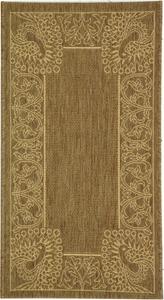 Ковер SAFAVIEH, 61 x 110 см, Courtyard Collection, Brown & Natural, без линьки и простой в уходе, для помещений и улицы, моющийся — идеально для патио, заднего двора, прихожей (CY2965-3009)