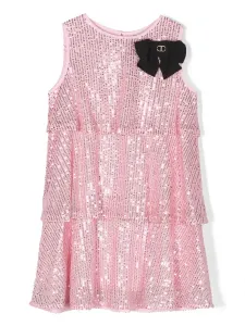 Платье с пайетками Twinset Kids, розовый