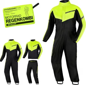 Дождевая куртка и брюки для мотоциклистов SHIMA Hydrodry 2.0, водонепроницаемые, унисекс, светоотражающие, дышащие, с защитой от дождя, Estate Fluo