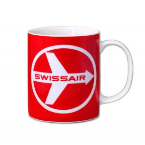 LOGOSHIRT Кружка 'Fly There By Swissair' в красном цвете