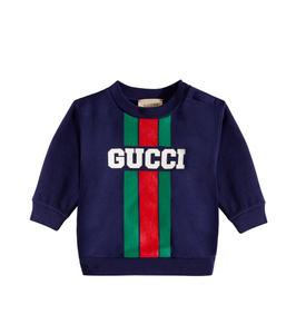 Детский хлопковый свитшот с логотипом Gucci Kids, Dark Night Sky/Mc