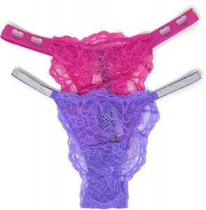 Бразильские трусики Victoria's Secret, комплект из 2 шт., Pink/Hearts/Lace/Purple