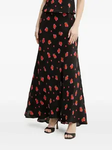 Расклешенная юбка с цветочным принтом Bardot, черный