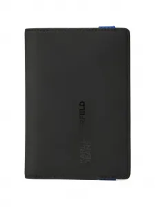 Обложка для паспорта с логотипом и эластичной резинкой Karl Lagerfeld Jeans, черный