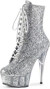 Женские высокие ботинки на платформе Roimaash для танцев на пилоне, 15 см, 284 Silver