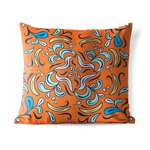 Уличная подушка MuchoWow - Лепестки - Синий - Желтый - Белый - 45x45 см - Устойчивость к атмосферным воздействиям - Подушка для отдыха - Чехлы для подушек - Декоративные чехлы для подушек - Декоративные чехлы для подушек, мультиколор