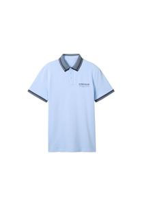 Рубашка-поло, контрастные полосы, мужская TOM TAILOR, цвет 35271 Windsurf Bl