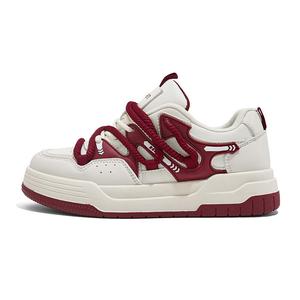 Кроссовки RENBEN Skateboarding Shoes Women's Mid-top, бежевый/черный