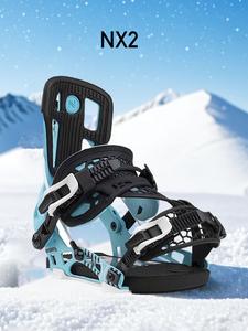 Nidecker Крепление для сноуборда мужское профессиональное, NX2 Blue-Black, фиксированное, CYAN, размер L (40-44.5)